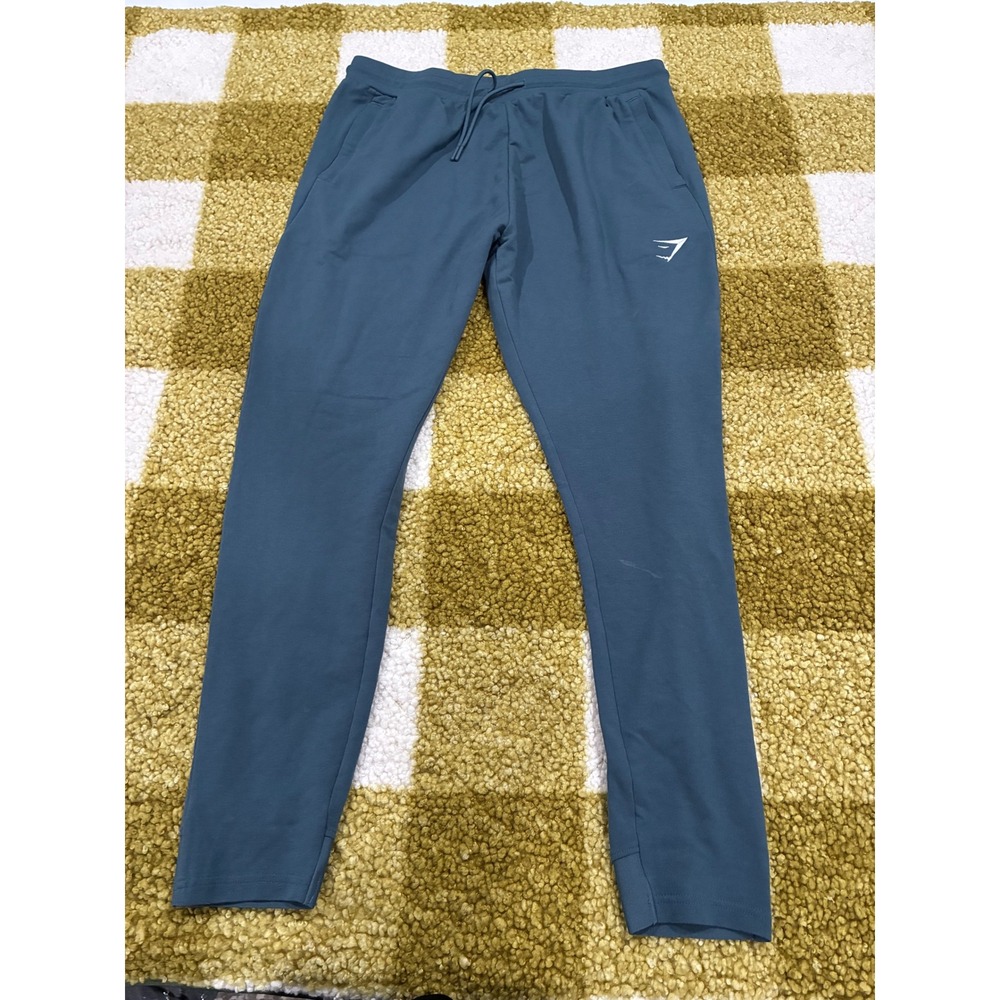 Gymshark Mens Arrival Tapered Joggers Teal Blue Athletic Sweatpants Size L